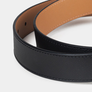 Ремень кожаный мужской из натуральной кожи сафьяно 35 мм, чёрный