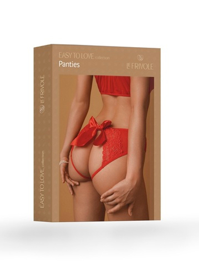 Трусики с доступом и бантом сзади Le Frivole красные 46-48