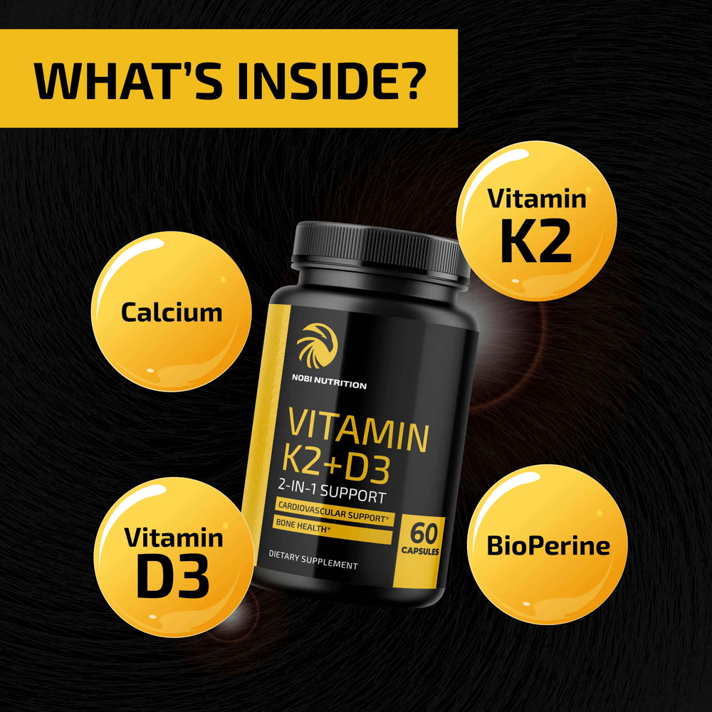 Nobi Nutrition, Витамин K2 + D3`` 60 капсул