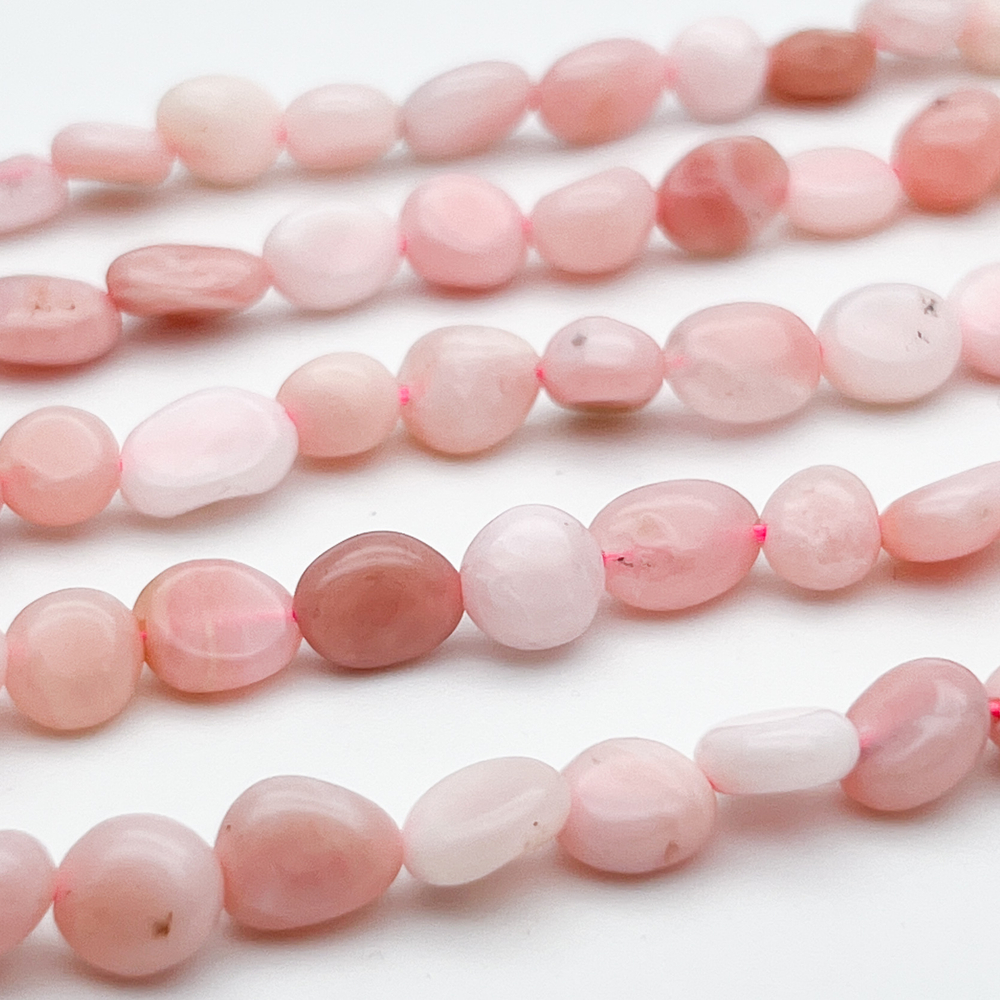 Опал, галтовка 6,5-8,5 мм, цена за отрезок 19 см (1/2 нити)