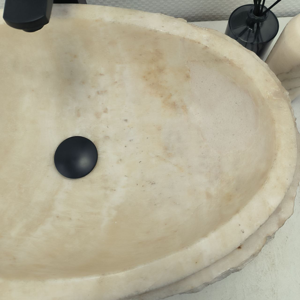 Раковина из оникса Oval White Marmo Wave OO-62537 58*38*15