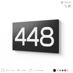 Номер на дверь 448, табличка на дверь для офиса, квартиры, кабинета, аудитории, склада, черная 120х70 мм, Айдентика Технолоджи