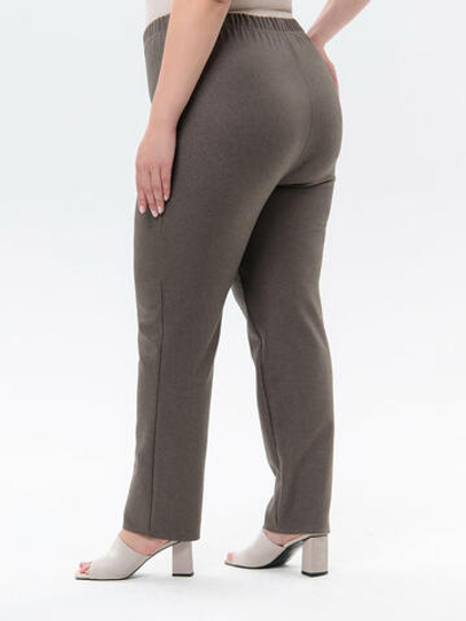 Брюки-дудочки  7/8 из костюмного трикотажа Мокко