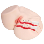 Мастурбатор-полуторс с двойным слоем материала и вибрацией Jenny Onahole Real Vagina (Цвет: телесный)