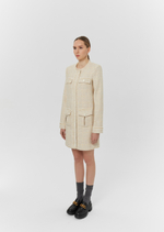 Платье из твида, молочный