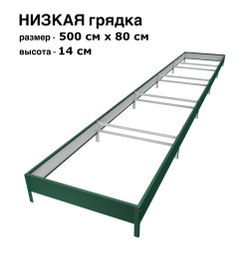 Оцинкованная грядка 500см x 80см высота 14см с полимерным покрытием RAL 6005 зелёный мох | АЙГРЯДКИ!