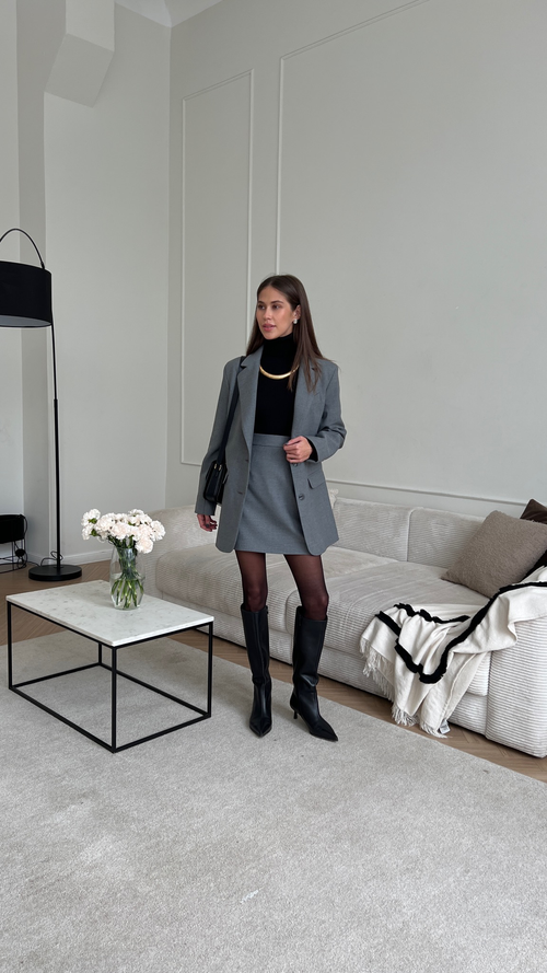 Юбка из вискозы мини темно-серая