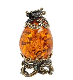 Народные промыслы AM- 622 Фигурка «Яйцо» (латунь, янтарь)
