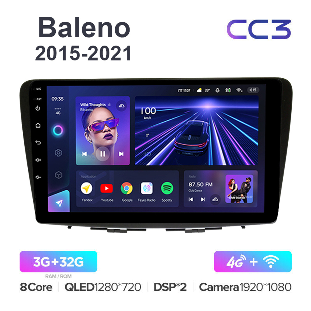 Teyes CC3 9"для Suzuki Baleno 2015-2021