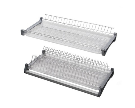 Сушка для посуды 2-ур., 900мм из нерж стали, с алюм профилем и поддоном. Внутр.разм.868мм SS