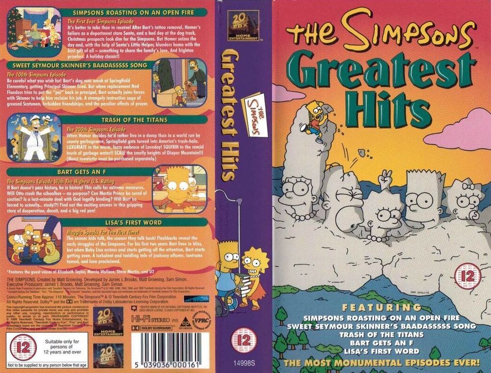 Кассета VHS The Simpsons Greatest Hits