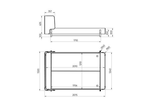 Кровать Basic спальное место 120*200 см (молочный, рогожка)