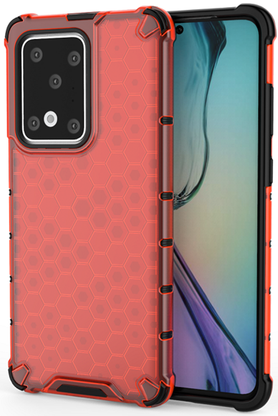 Красный чехол на телефон Samsung Galaxy S20 Ultra, ударопрочный  от Caseport, серия Honey