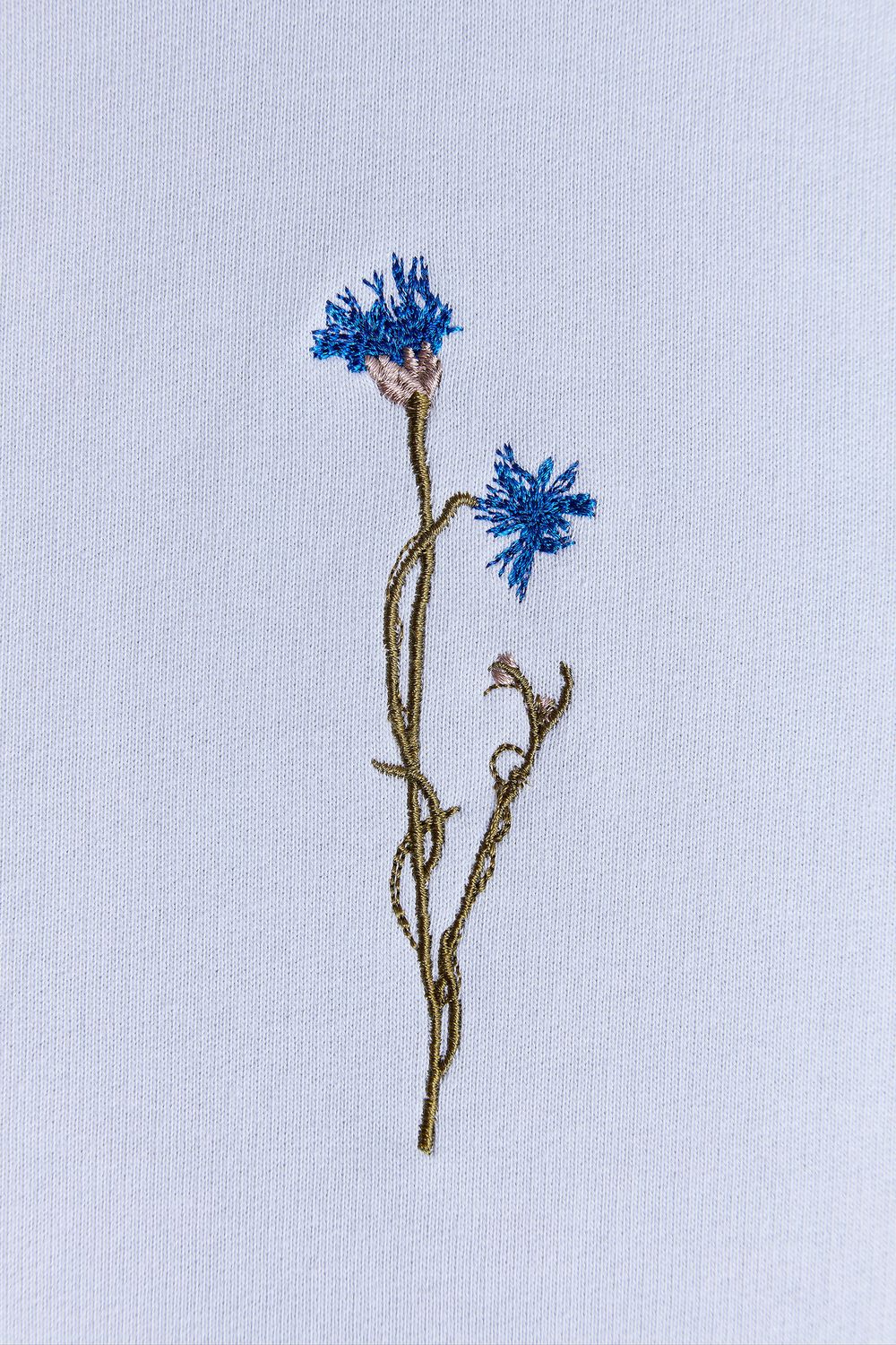 Худи Гербарий Василек Light серо-голубое