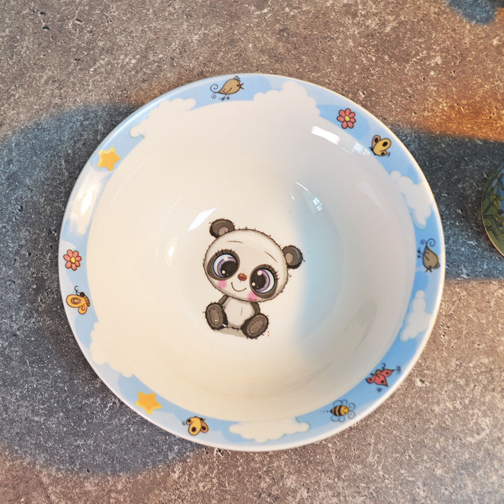 Набор детской посуды 3 предмета "Панда и бабочки"