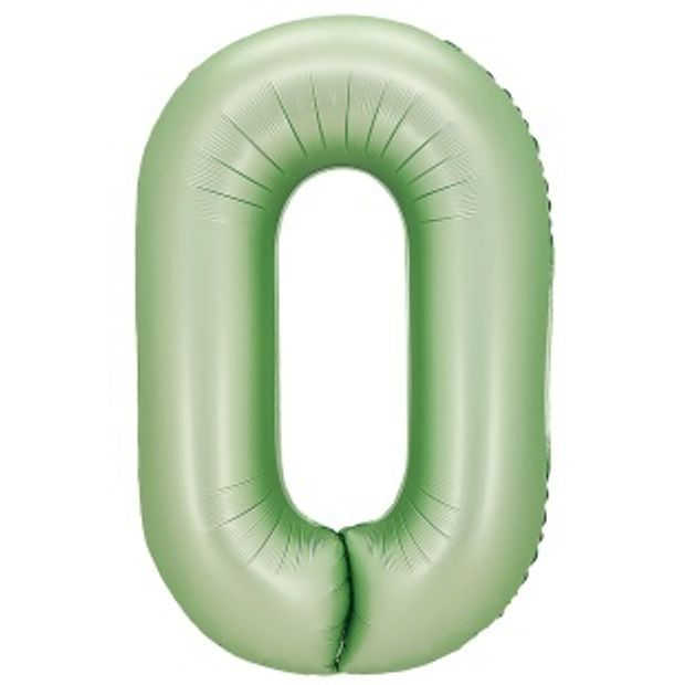 К Шар (40''/102 см) Цифра, 0, Авокадо, Сатин, 1 шт. в уп. (БГ- 60)