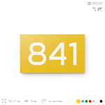 Номер на дверь 841, табличка на дверь для офиса, квартиры, кабинета, аудитории, склада, желтая 120х70 мм, Айдентика Технолоджи