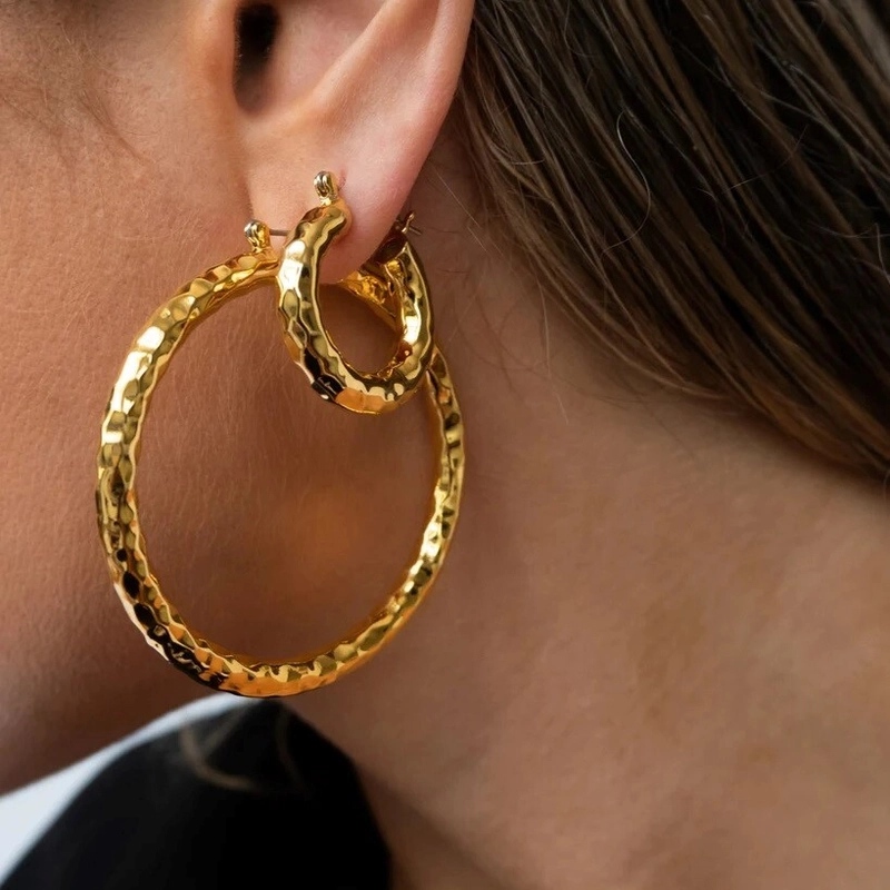 Серьги-кольца Матовые Амальфи – Золото