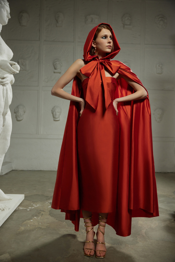 Платье миди из шелка