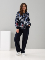 Костюм с брюками КБ-184/синий-плетистаяроза