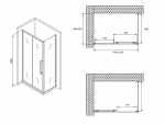 Душевой уголок ABBER Schwarzer Diamant 120х50 AG30120BH-S50B стекло прозрачное/профиль черный