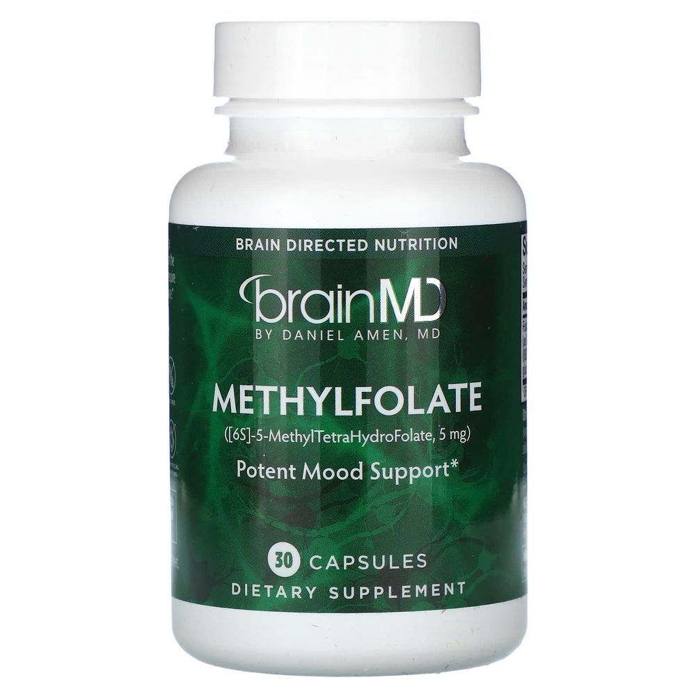 BrainMD, Метилфолат, 5000 мкг, 30 капсул