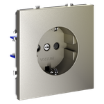 Розетка встраиваемая VOLTUM S70 с заземлением и защитными шторками, 16А, (шелк)
