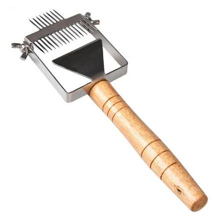 Вилка-культиватор двухсторонняя 8+16 игл (нерж. сталь, ручка деревянная)