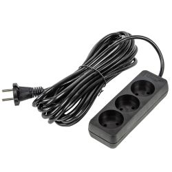 S-CU3-7 BLACK Удлинитель серии Ultra. шнур 7м.. 3 гнезда. 10A. б-з. Черный. TM Uniel