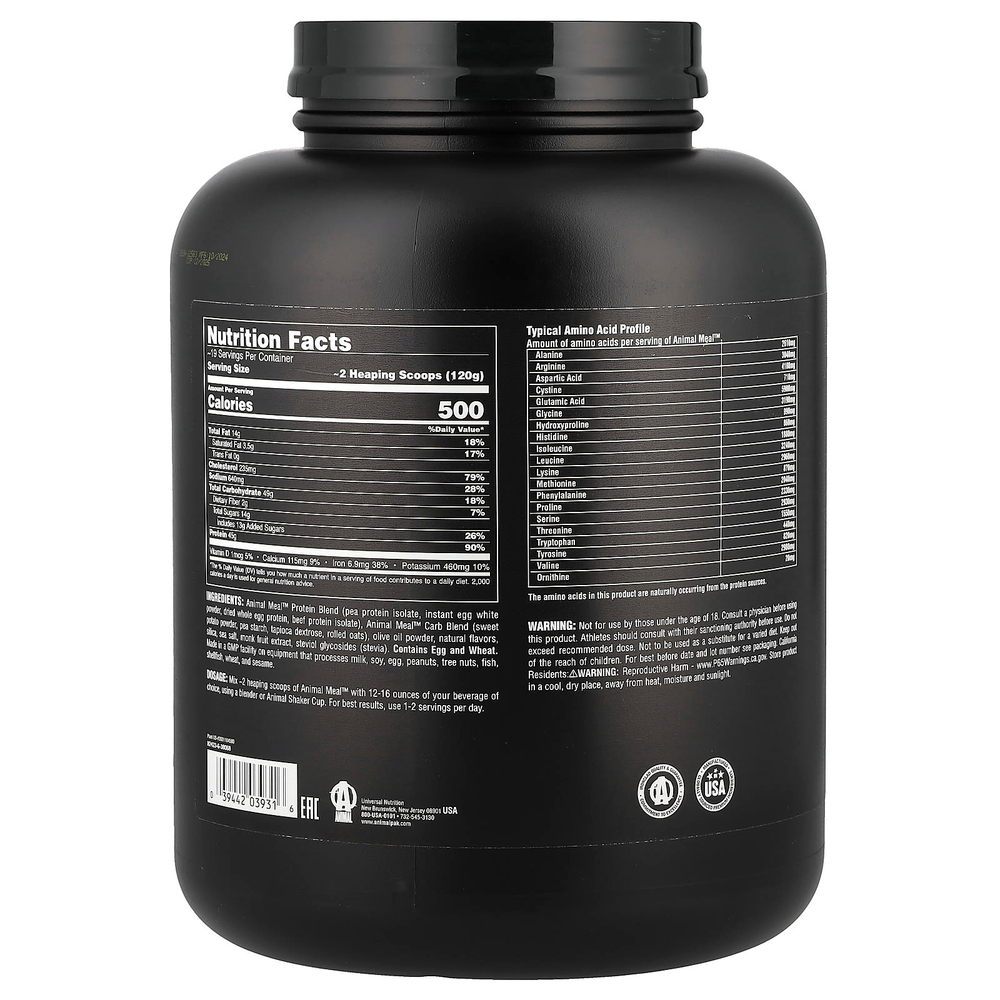 Animal, Протеиновый порошок Balanced Meal ™, ваниль, 2,27 кг (5 фунтов)