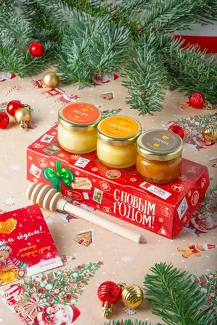 Набор №150 "3 баночки малышки меда + ложка"