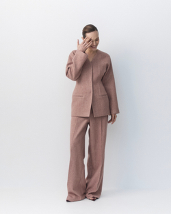 Жакет приталенный из шерсти Стелла Маккартни розовый меланж