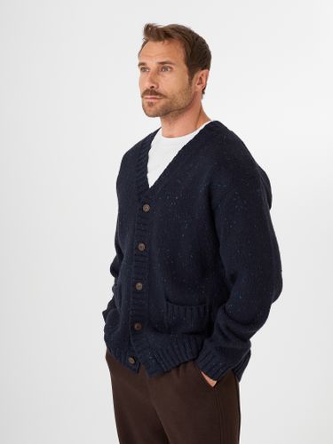 Синий кардиган крупной вязки QWE