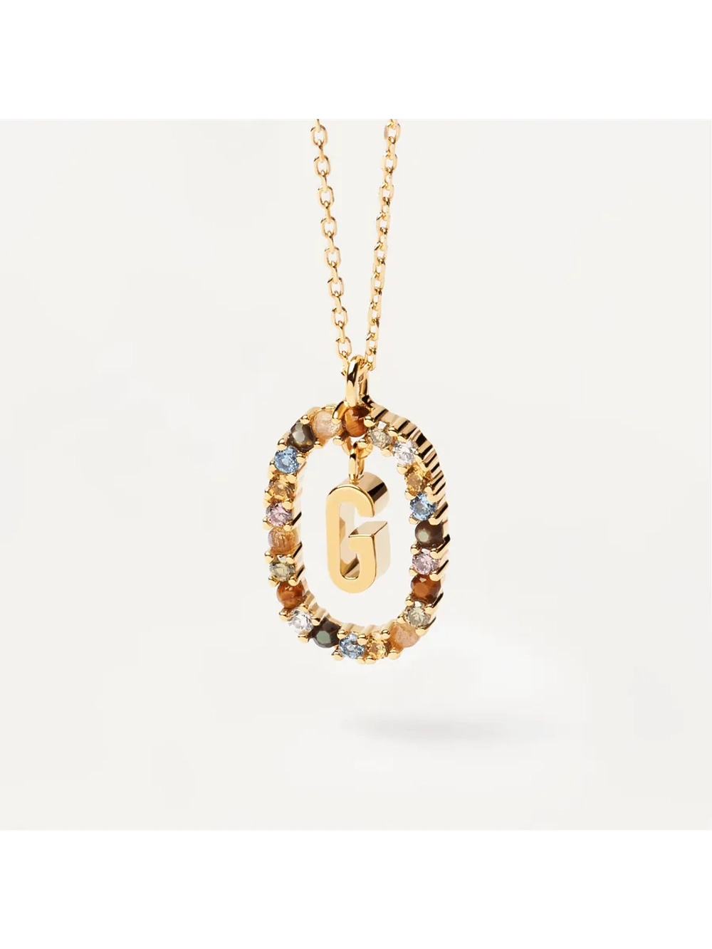 Колье Буква G серебро 925 пробы покрытое золотом