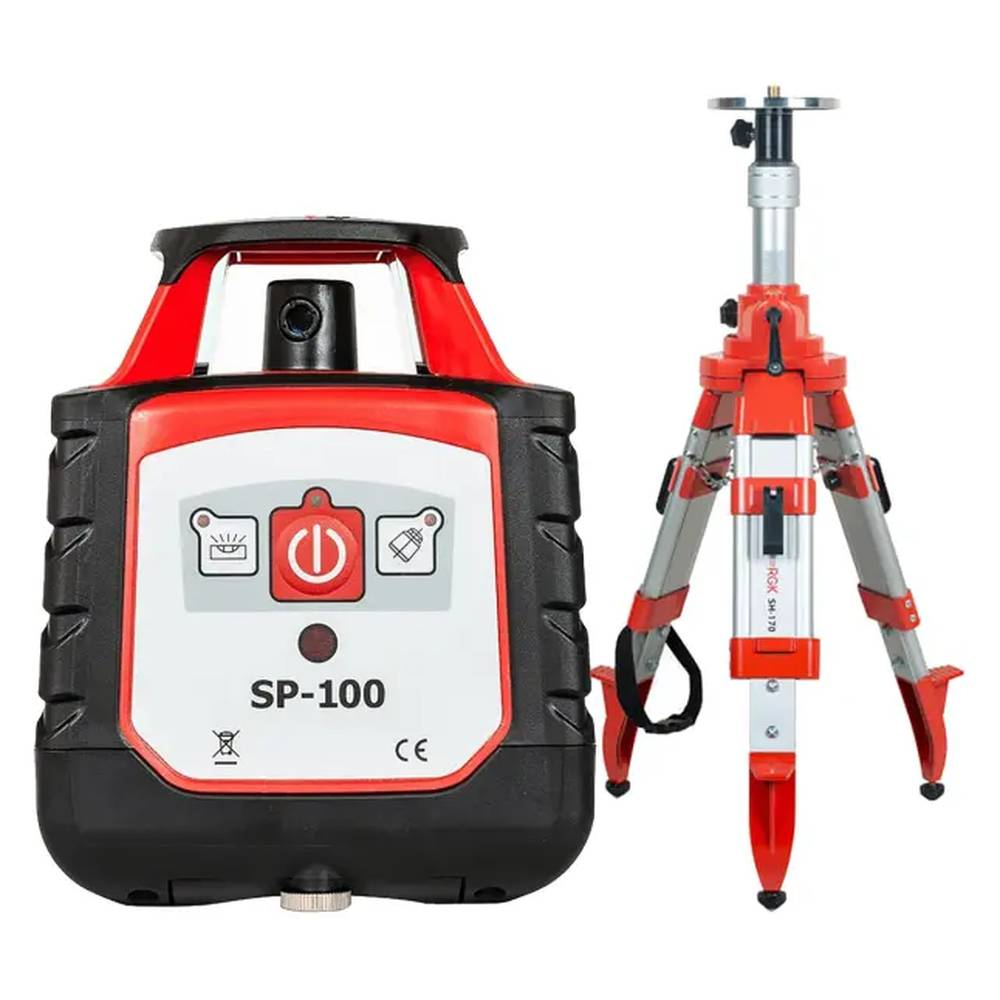 Комплект: ротационный нивелир RGK SP-100 + элевационный штатив RGK SH-170 134394