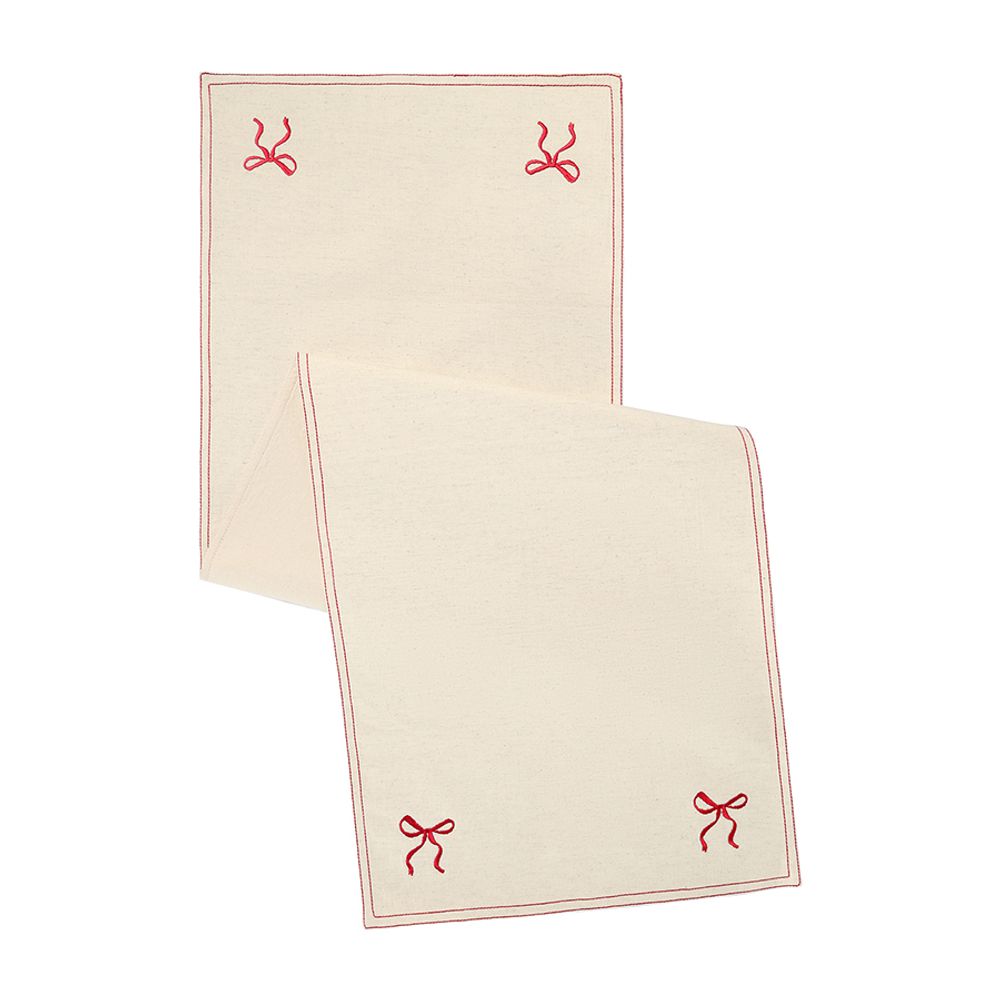 Дорожка на стол Fancy Bows бежевого цвета из коллекции Essential, 45x150 см