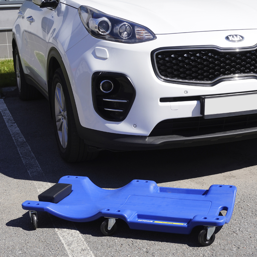 OPT-40130B Лежак ремонтный, подкатной, пластиковый, синий