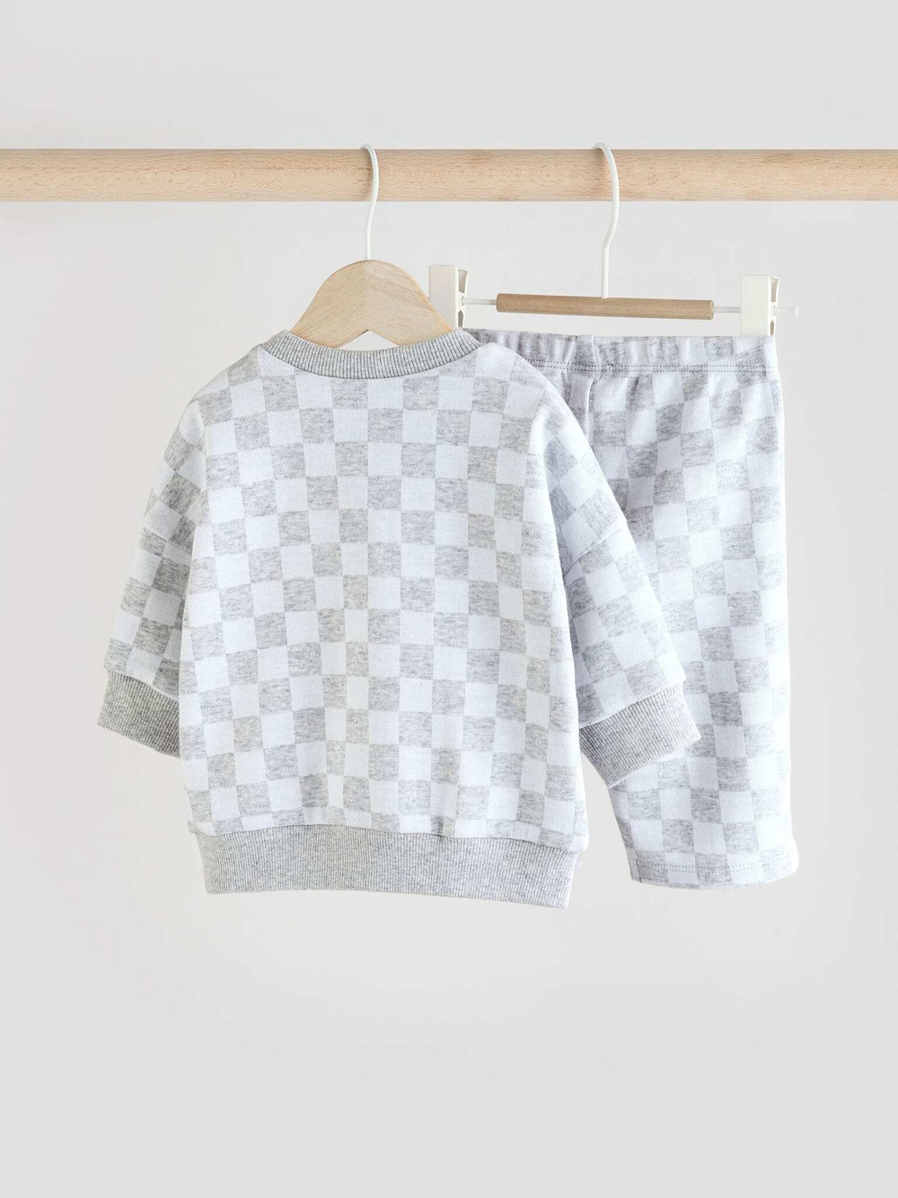 Лонгслив и брюки в комплекте для малышей Next E48-225, Белый, Серый