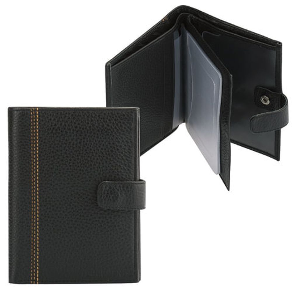 Бумажник водителя FABULA "Brooklyn", натуральная кожа, отстрочка, 6 пластиковых карманов, черный, BV.8.BR