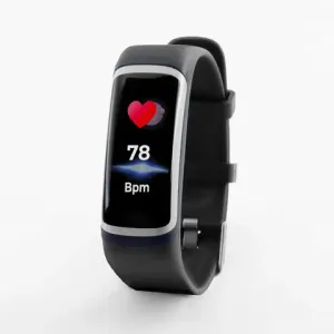 Браслет здоровья HEALTHBAND №4, чёрно-серебряный