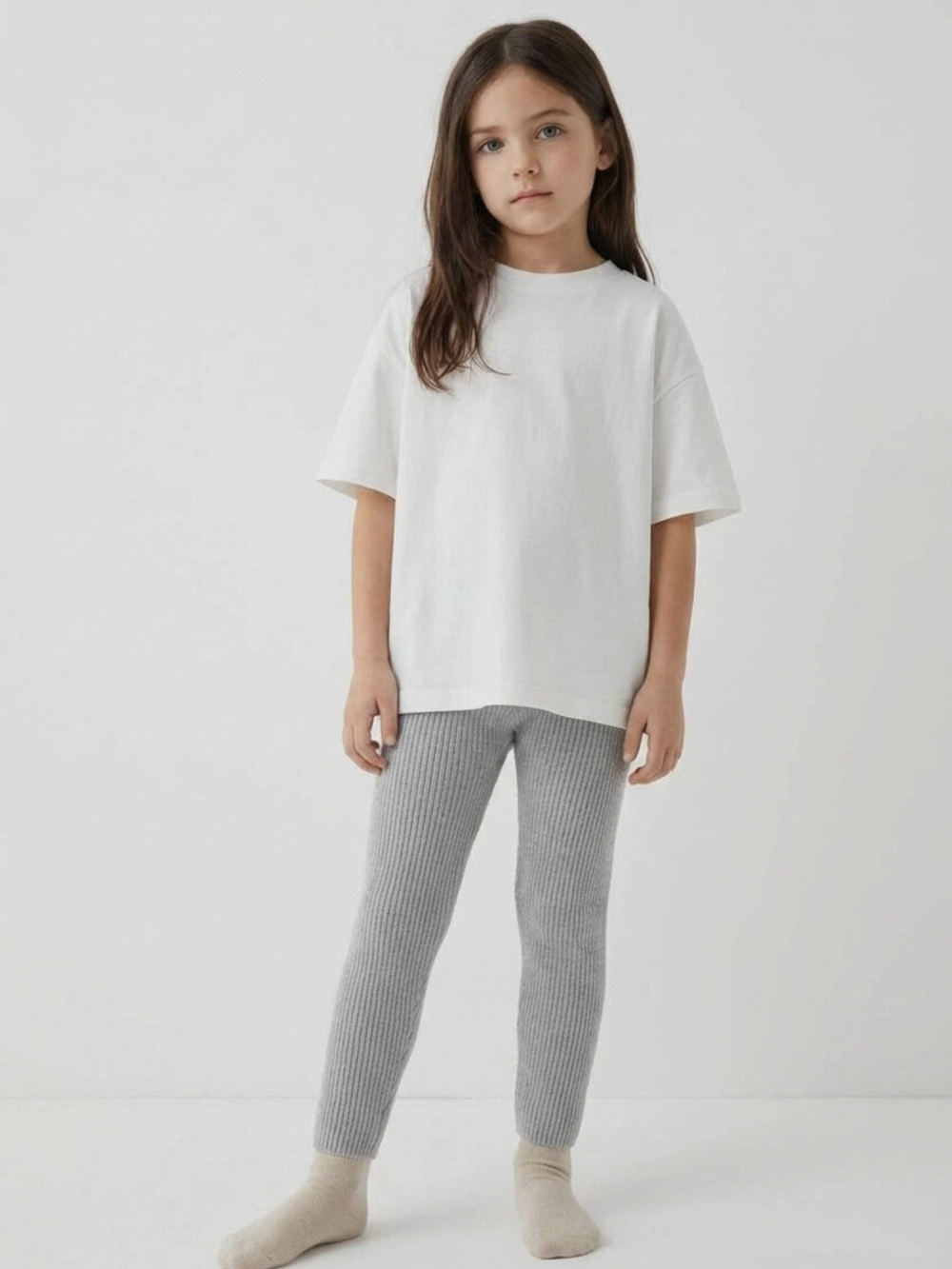 Леггинсы вязаные детские серый