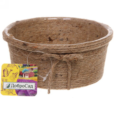 Кашпо плетеное 15*7см «IDEA» со вставкой,цвет пшеничный ДоброСад