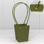 Пакет подарочный 15.5х13х9.5см Ваза для цветов (Зеленый)