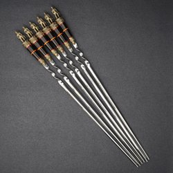 Подарочный набор шампуров "МЧС", рукояти черный мореный граб