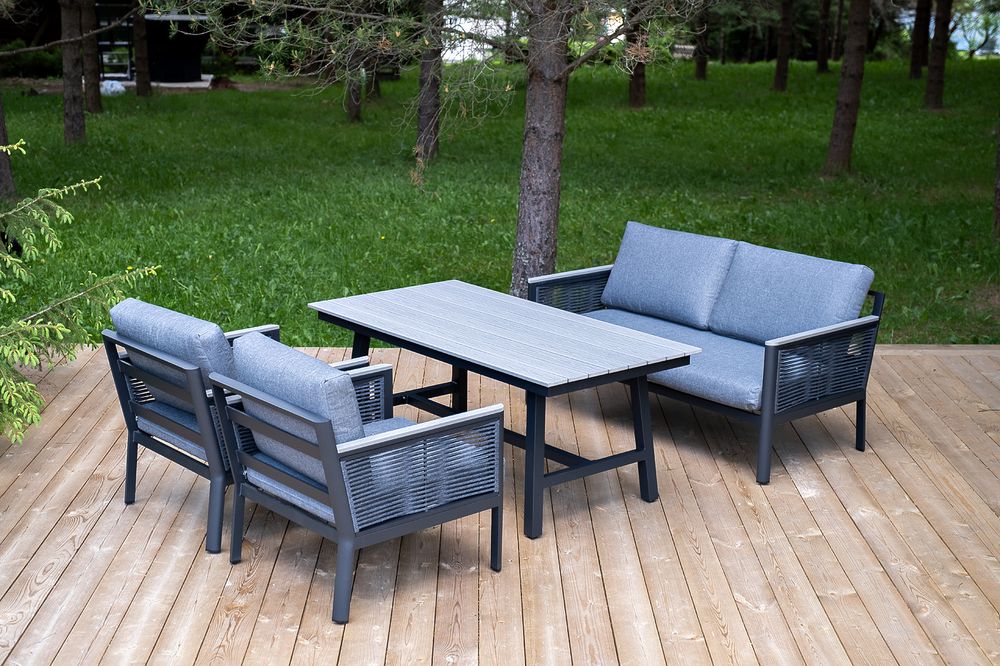 "Сан Ремо" комплект садовый для лаунж-зоны серый