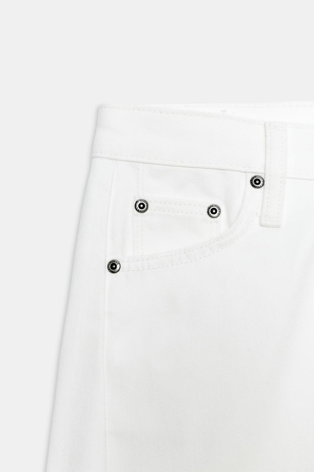 ZARA ДЖИНСЫ ZW COLLECTION ANKLE RELAXED СО СРЕДНЕЙ ПОСАДКОЙ, БЕЛЫЙ