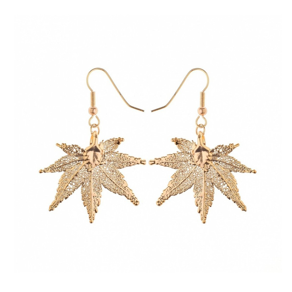 Серьги листья Ester Bijoux Японский Клён LF55C-RG BR