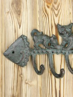 Iron Garden Вешалка настенная Вкусная Рыбка, 4 крючка