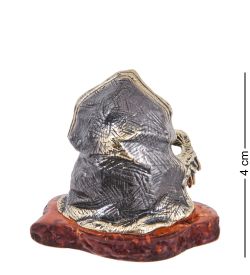 Народные промыслы AM-4021 Фигурка «Птица Сова Мерзляка» (латунь, янтарь)