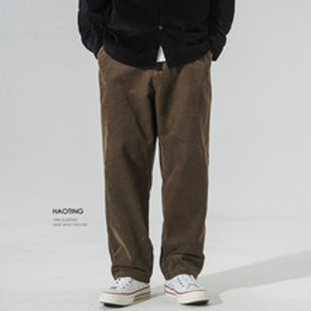 Winter Haiting прямые вельветовые повседневные брюки мужские толстые свободные
